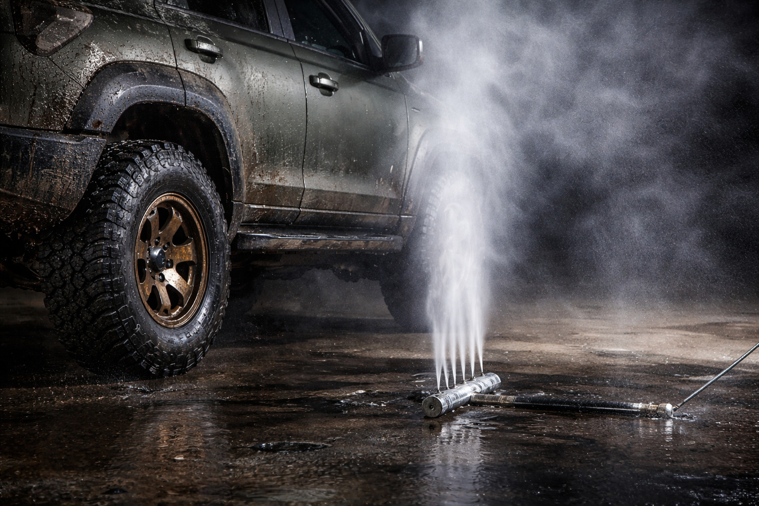 車の下部を洗える下部洗車器